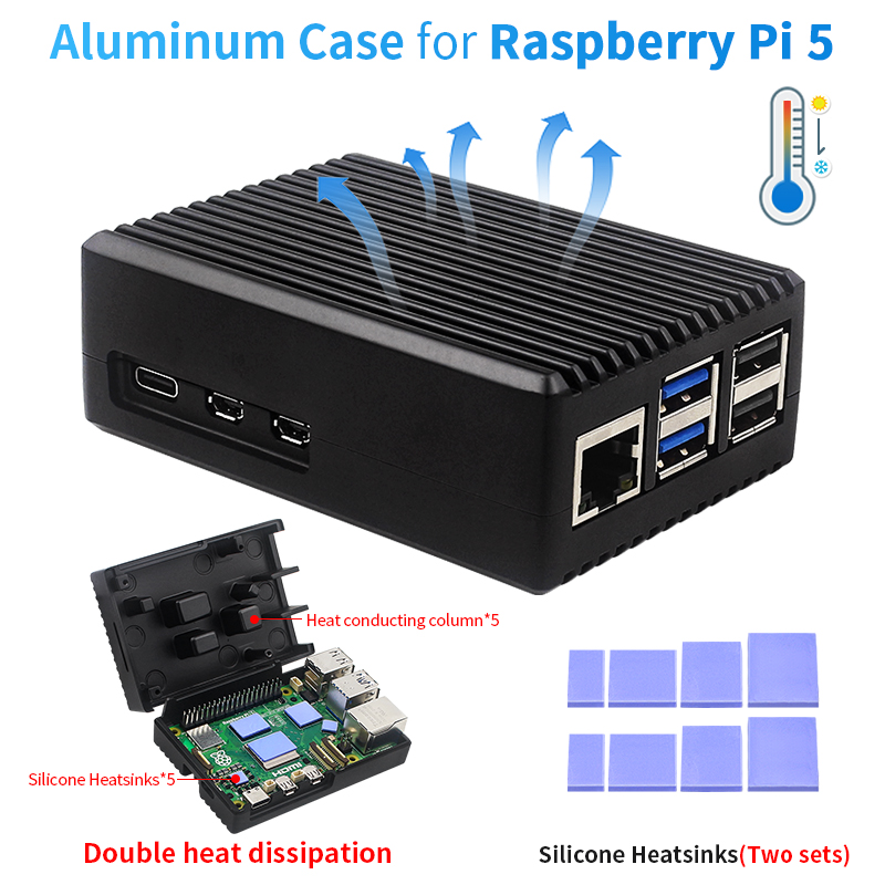 Radxa Rock 5B 16Gb - Custodia in lega di alluminio Raspberry